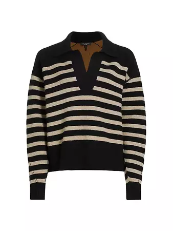 Shop rag & bone Wool-Blend Striped Polo Sweater | Saks Fifth Avenue