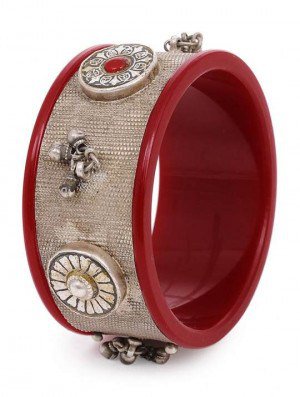 red silver bangle bracelet - Google Search