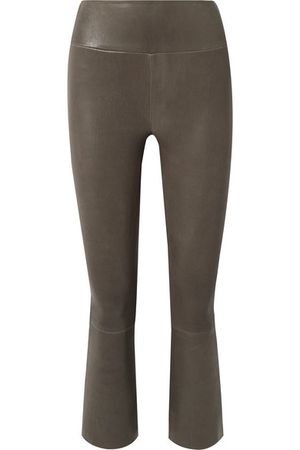 SPRWMN | Cropped leather flared pants | NET-A-PORTER.COM