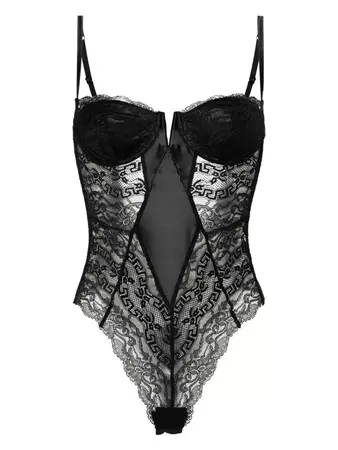 Versace wired-cup Sheer Lace Bodysuit - Farfetch