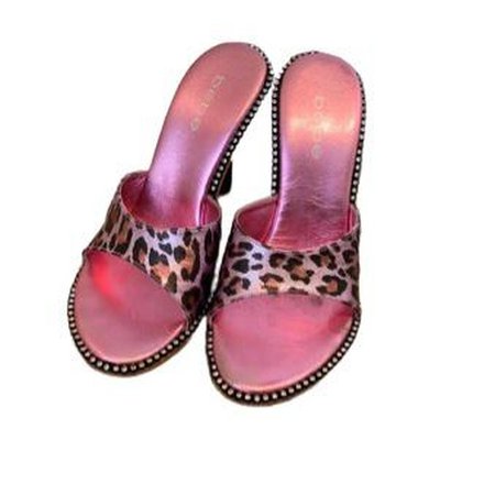Bebe pink cheetah print heels with rhinestones.... - Depop