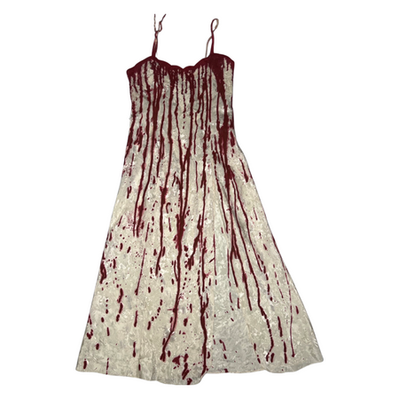 white bloodstained carrie dress