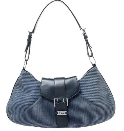 Dior Blue Denim Lady’s Corduroy Blues Shoulder Bag