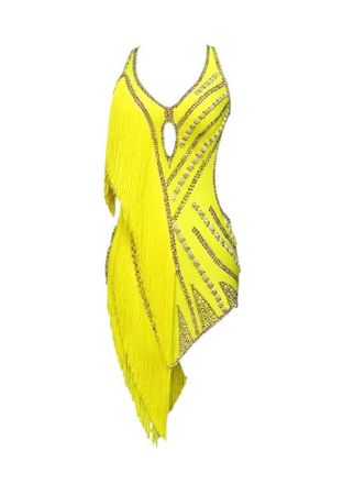 yellow latin dance dress - @White_oleander