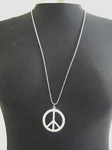 Long Peace Sign Necklace