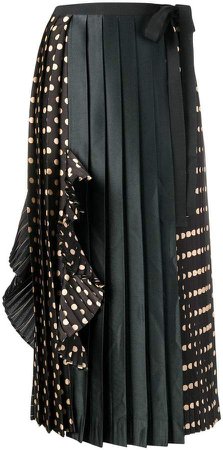 asymmetric polka dot skirt