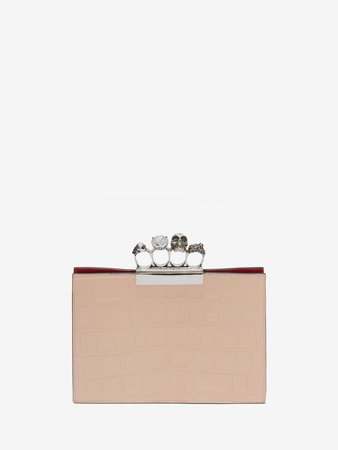 ‎Women‎'s ‎Colurie Pink ‎ ‎Small Jeweled Four Ring Clutch ‎ | Alexander McQueen