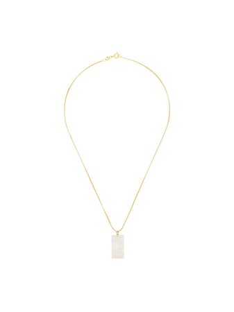Aym White Sunrise Pearl Rectangle Pendant Necklace | Farfetch.com