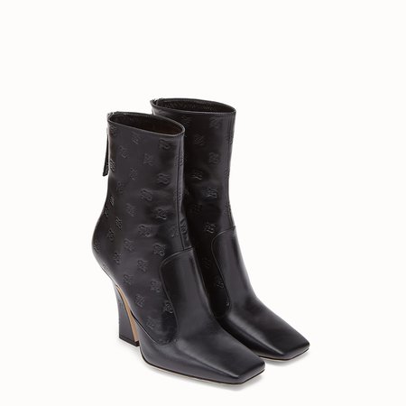 Black leather booties - BOOTS | Fendi
