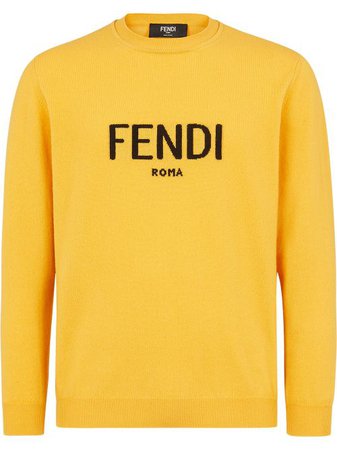 Shop Fendi logo crew neck jumper with Express Delivery - FARFETCH