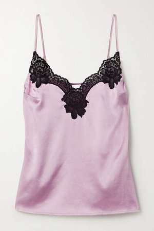 James Lace-trimmed Silk-blend Satin Camisole - Lilac