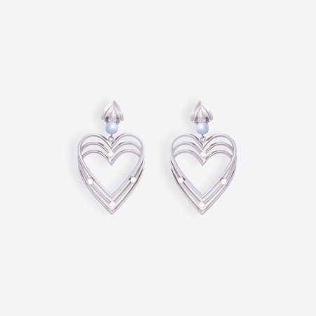 ‎Heart Pearl Earrings ‎ ‎Silver ‎ for ‎Women‎ | Balenciaga