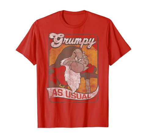Amazon.com: Disney Snow White Grumpy As Usual Card T-Shirt: Clothing