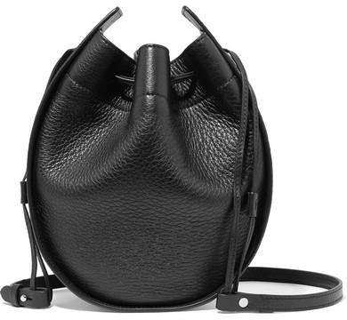 Textured-leather Shoulder Bag - Black