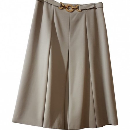Wool mid-length skirt Céline Beige size 40 FR in Wool - 8236696