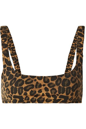 FISCH Colombier leopard-print bikini top