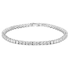 Amazon.com: Luxval Tennis Necklace 14K Silver Choker Necklaces for women Dainty Zirconia Cut Faux Diamond chain 3mm Width 14Inches : Clothing, Shoes & Jewelry