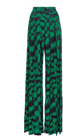 High Waisted Printed Pants With Pleated Front