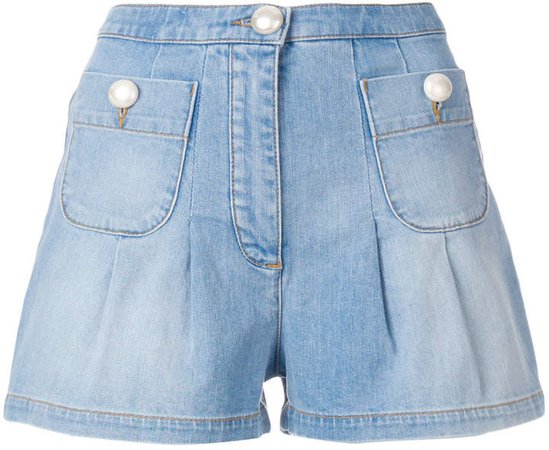 denim shorts with front pockets