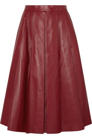 Alexander McQueen | Pleated leather skirt | NET-A-PORTER.COM