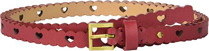 Amazon.com: Kate Spade New York Women's 13 mm. 1/2" Heart Perf Belt Heirloom Red SM/MD: Clothing