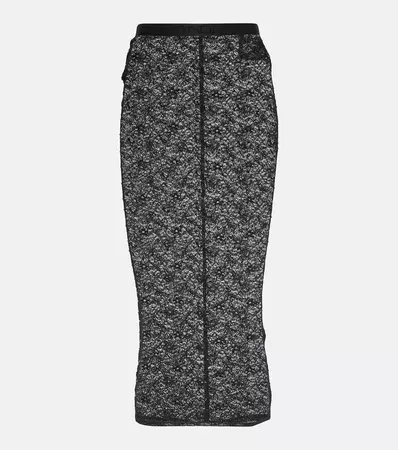Lace pencil skirt in black - Alessandra Rich | Mytheresa