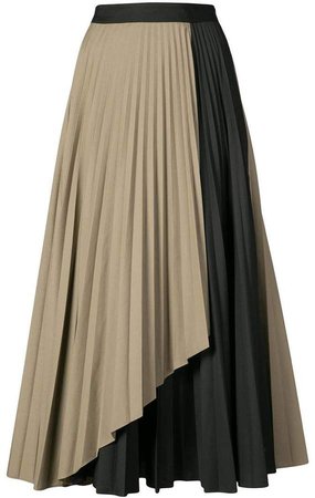 contrast pleated skirt