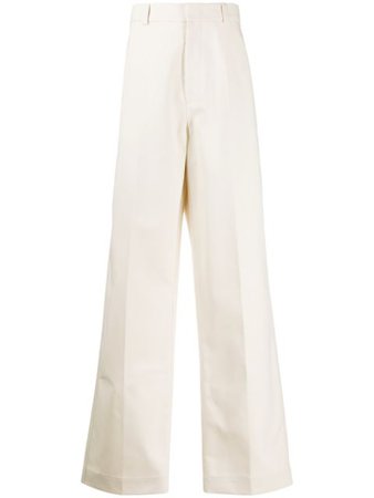 Jil Sander High-Rise Wide-Leg Trousers JSMQ310331MQ241600 White | Farfetch