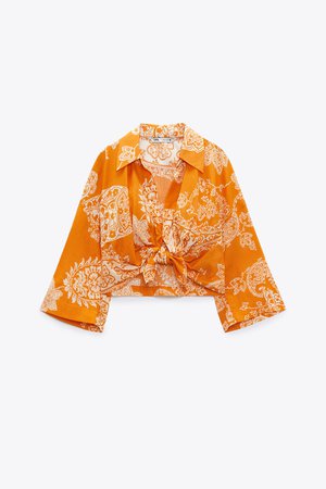 KNOTTED PRINT TOP | ZARA United States