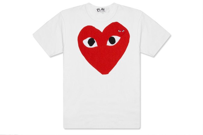 Comme des Garcons PLAY Red Emblem Heart T-Shirt - White/Red
