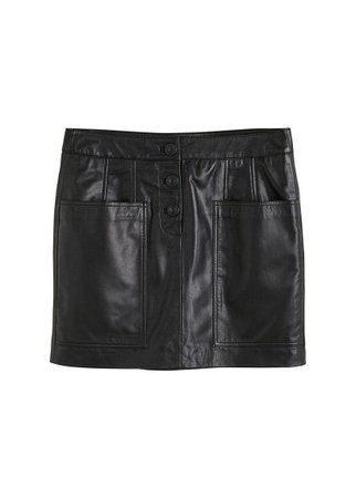 MANGO Buttons leather skirt