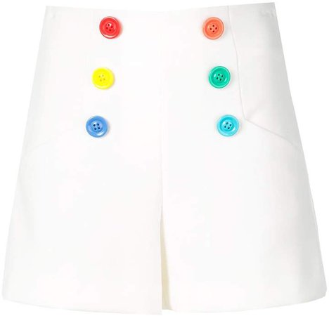 Alice+Olivia rainbow button high-waisted shorts