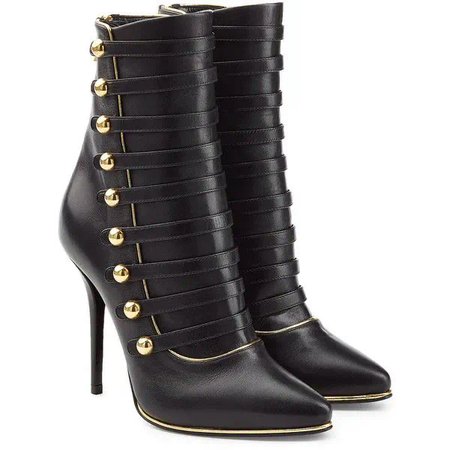black and gold high heel boots