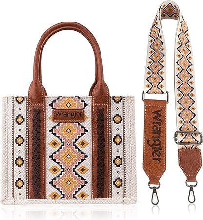 Amazon.com: Wrangler Tote Bag for Women Western Shoulder Purses Boho Aztec Satchel Hobo Handbags, WG2202-8119BR : Clothing, Shoes & Jewelry