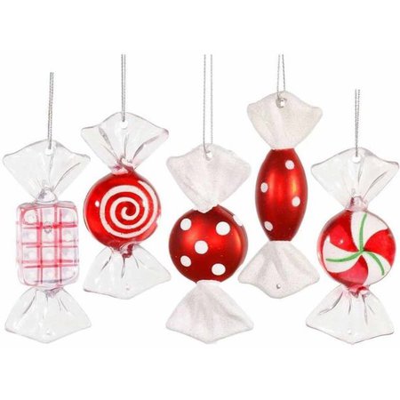 Vickerman 3.5" Candy Christmas Ornaments, Red, Pack of 5 - Walmart.com - Walmart.com