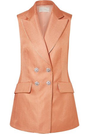 Peter Pilotto | Crystal-embellished metallic-trimmed twill vest | NET-A-PORTER.COM