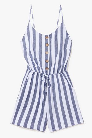 Your Line to Shine Striped Romper | Nasty Gal