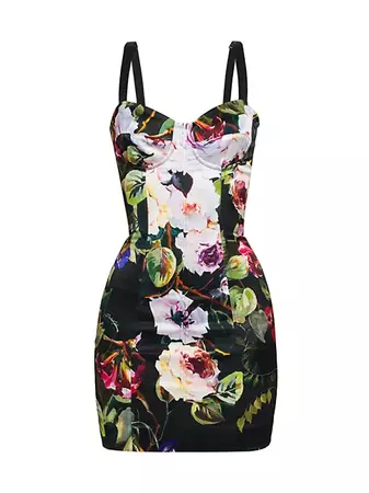 Shop Dolce&Gabbana Floral Bustier Minidress | Saks Fifth Avenue