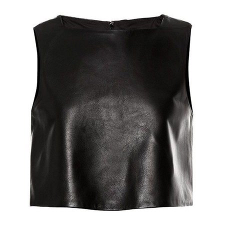 TIBI Leather Cropped Top