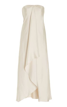 Draped Strapless Midi Dress By Brandon Maxwell | Moda Operandi