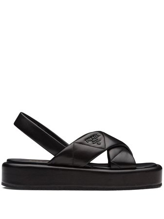 Shop Prada quilted flatform sandals with Express Delivery - FARFETCH