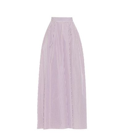Striped cotton maxi skirt