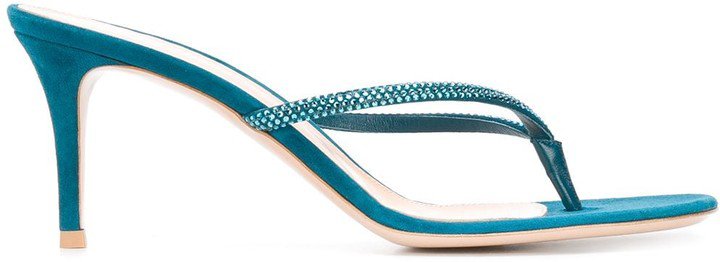 Calypso heeled flip-flops