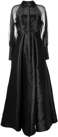 Avaro Figlio Long-Sleeve Flared Gown