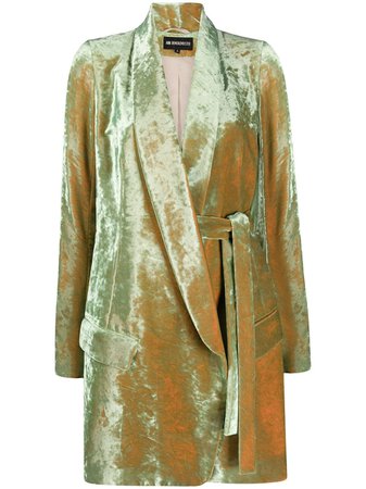 Green Ann Demeulemeester mid-length velvet coat 20021016P175 - Farfetch