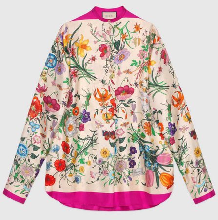 Gucci floral silk shirt