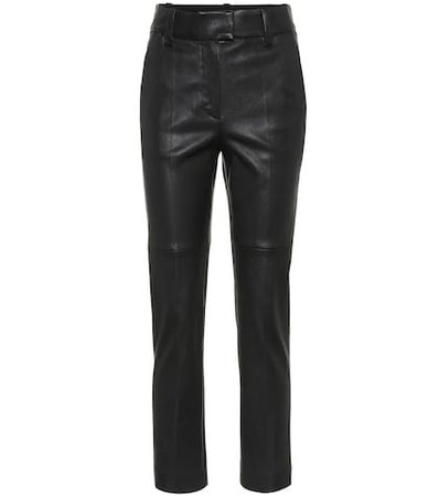 Cropped leather pants