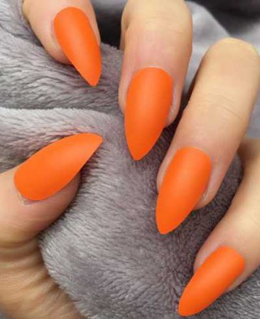 matte orange nails