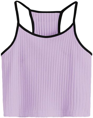SheIn Women's Summer Basic Sexy Strappy Sleeveless Racerback Crop Top at Amazon Women’s Clothing store