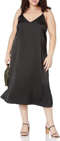Amazon.com: The Drop Women's Ana Silky V-Neck Midi Slip Dress, Black, 4X, Plus size : Clothing, Shoes & Jewelry